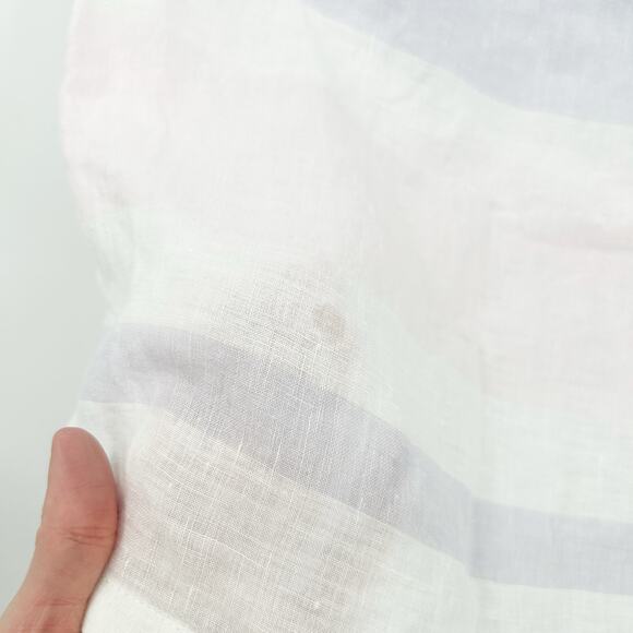 C&C‎ California Womens Boho Beachy Coastal Striped Short Sleeve 100% Linen Top M - Picture 2 of 5